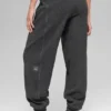 Pantaloni da jogging Retreat in pile polare High-Waist - Grigio scuro melange