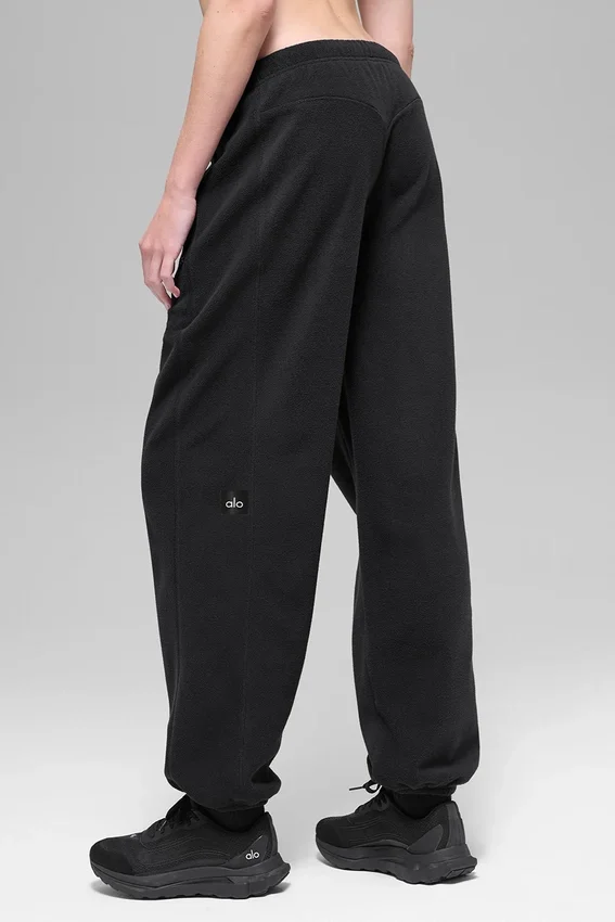 Pantaloni da jogging Retreat in pile polare High-Waist - Nero