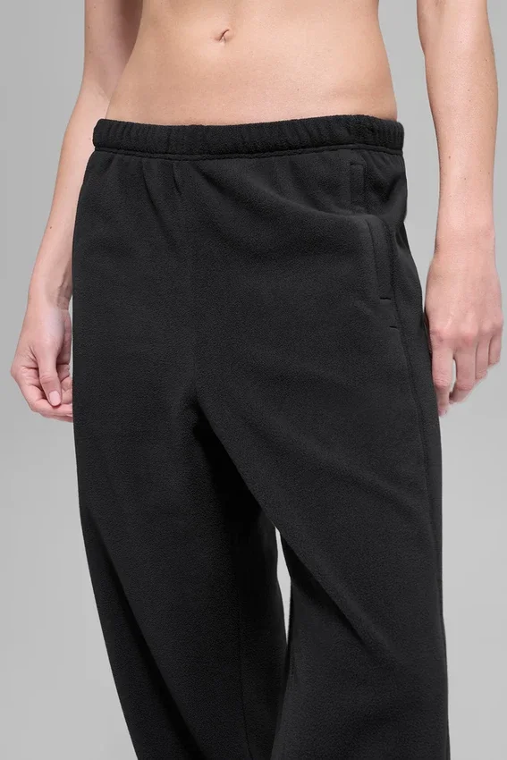 Pantaloni da jogging Retreat in pile polare High-Waist - Nero