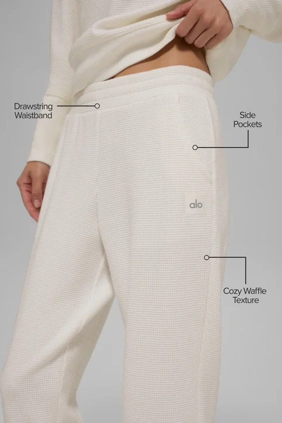 Pantaloni da jogging Waffle Weekend Escape - Avorio