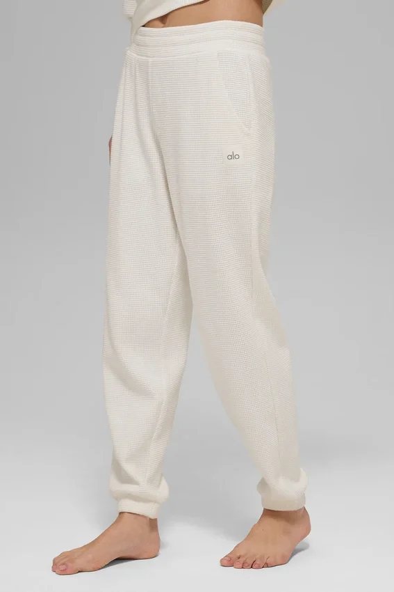 Pantaloni da jogging Waffle Weekend Escape - Avorio
