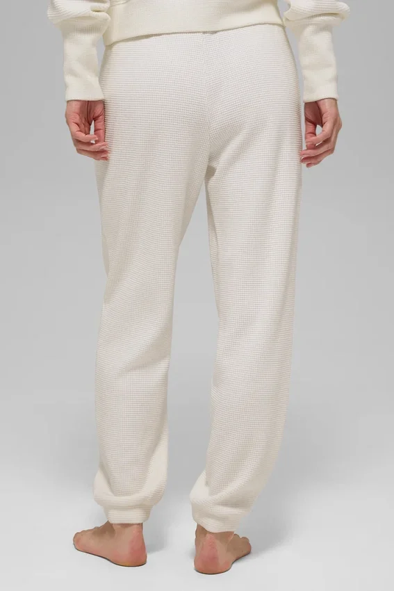 Pantaloni da jogging Waffle Weekend Escape - Avorio
