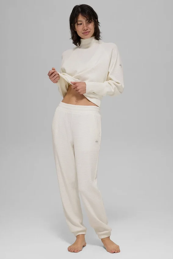 Pantaloni da jogging Waffle Weekend Escape - Avorio