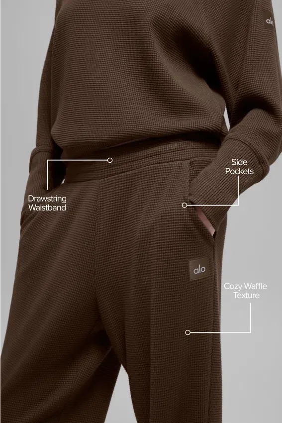 Pantaloni da jogging Waffle Weekend Escape - Espresso