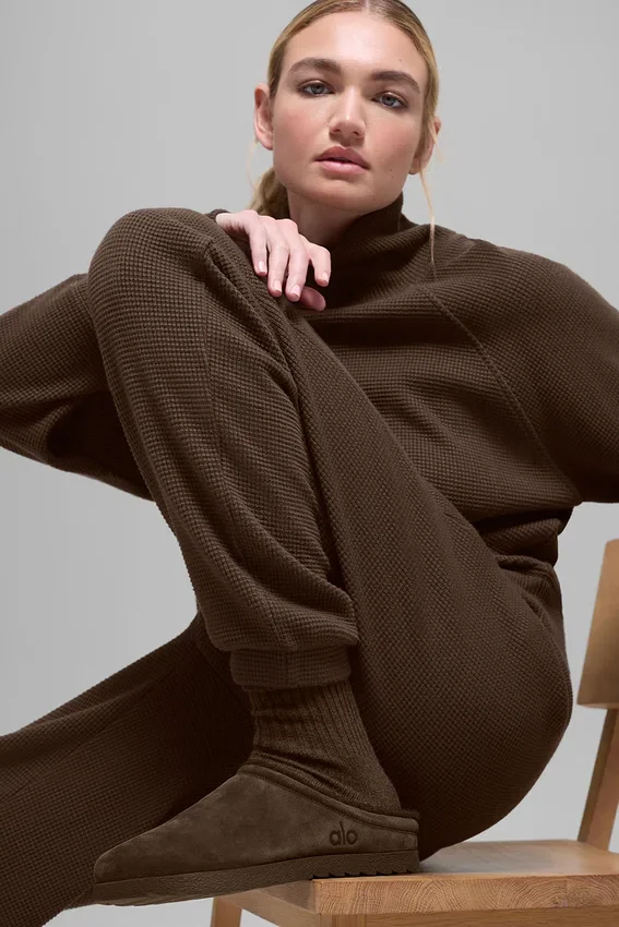 Pantaloni da jogging Waffle Weekend Escape - Espresso