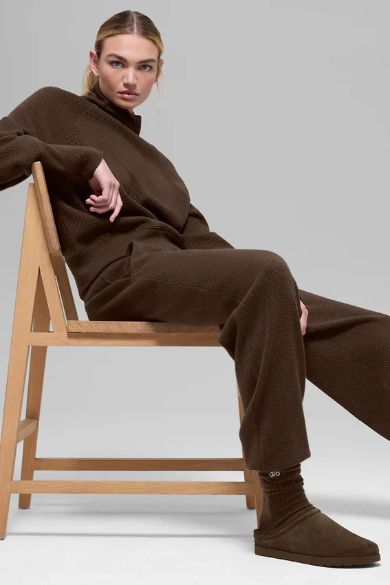 Pantaloni da jogging Waffle Weekend Escape - Espresso