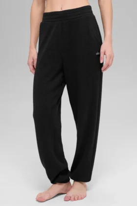 Pantaloni da jogging Waffle Weekend Escape - Nero