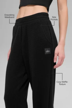 Pantaloni da jogging Waffle Weekend Escape – Nero