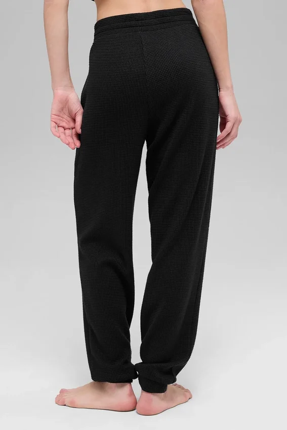 Pantaloni da jogging Waffle Weekend Escape - Nero