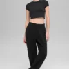 Pantaloni da jogging Waffle Weekend Escape - Nero