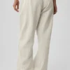 Pantaloni della tuta a gamba dritta gessati - Gessato color osso