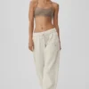 Pantaloni della tuta a gamba dritta gessati - Gessato color osso