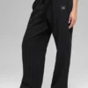 Pantaloni della tuta a gamba dritta gessati - Gessato nero