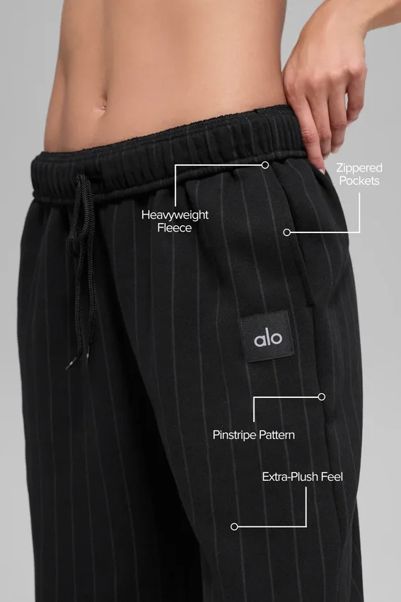 Pantaloni della tuta a gamba dritta gessati - Gessato nero