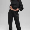 Pantaloni della tuta a gamba dritta gessati - Gessato nero