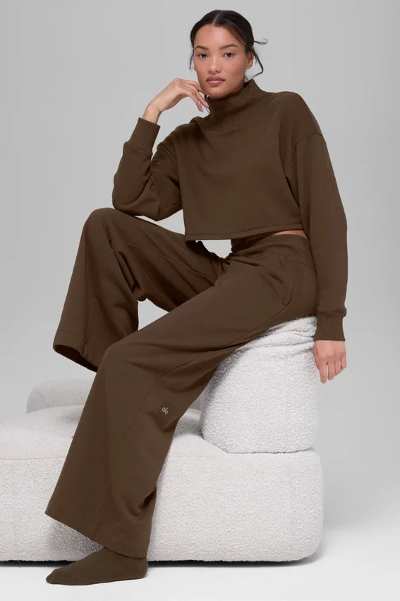 Pantaloni della tuta a gamba larga Serenity - Espresso