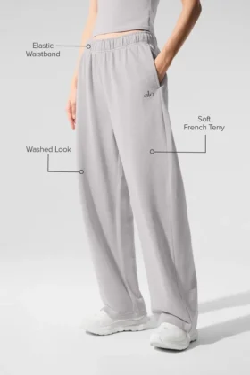 Pantaloni della tuta Accolade a gamba dritta lavati – Grigio cielo