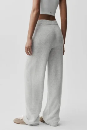 Pantaloni della tuta della linea New Class in misto lana e cashmere – Bianco melange