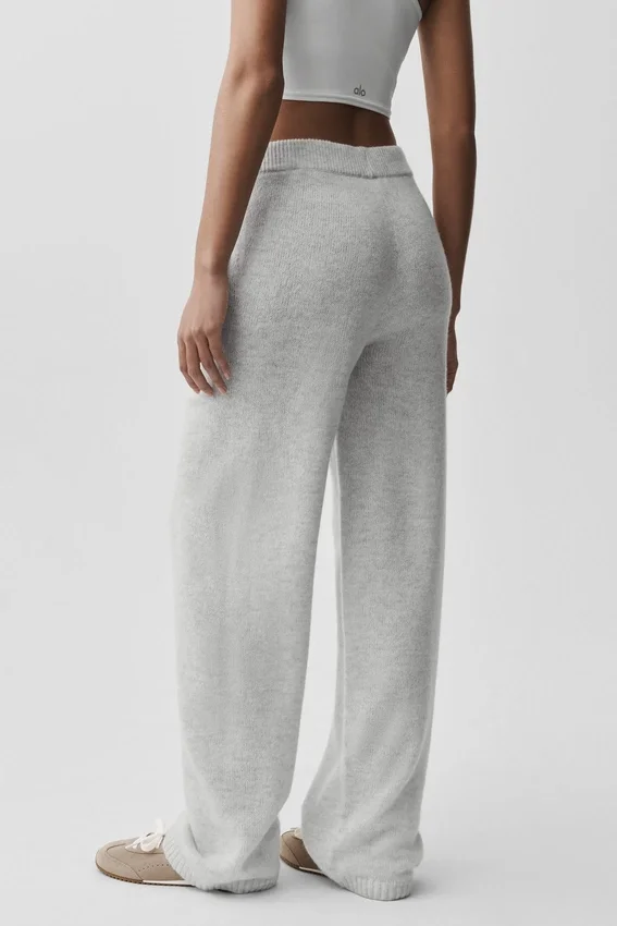 Pantaloni della tuta della linea New Class in misto lana e cashmere - Bianco melange