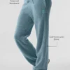 Pantaloni della tuta della linea New Class in misto lana e cashmere - Blu celeste melange granito