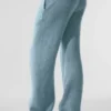 Pantaloni della tuta della linea New Class in misto lana e cashmere - Blu celeste melange granito