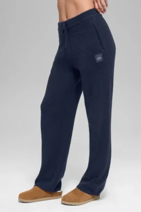 Pantaloni della tuta della linea New Class in misto lana e cashmere - Blu navy