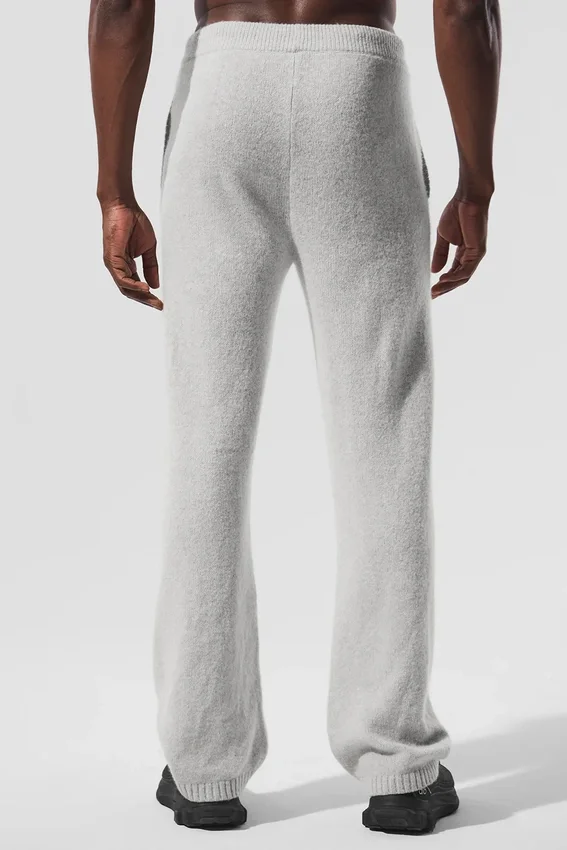 Pantaloni della tuta della linea New Class in misto lana e cashmere - Grigio perla melange