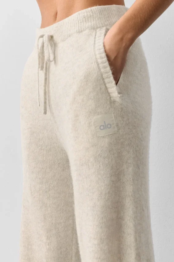 Pantaloni della tuta della linea New Class in misto lana e cashmere - Oatmeal Heather