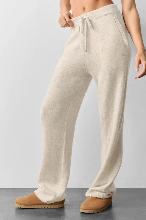 Pantaloni della tuta della linea New Class in misto lana e cashmere - Oatmeal Heather