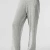 Pantaloni della tuta Domain in maglia a coste - Grigio melange sportivo