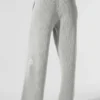 Pantaloni della tuta Domain in maglia a coste - Grigio melange sportivo