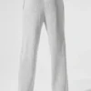 Pantaloni della tuta Domain in maglia a coste - Grigio melange sportivo