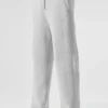 Pantaloni della tuta Domain in maglia a coste - Grigio melange sportivo