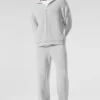 Pantaloni della tuta Domain in maglia a coste - Grigio melange sportivo