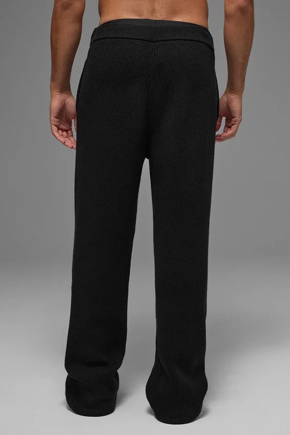 Pantaloni della tuta in maglia a coste Domain - Nero