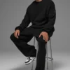 Pantaloni della tuta in maglia a coste Domain - Nero