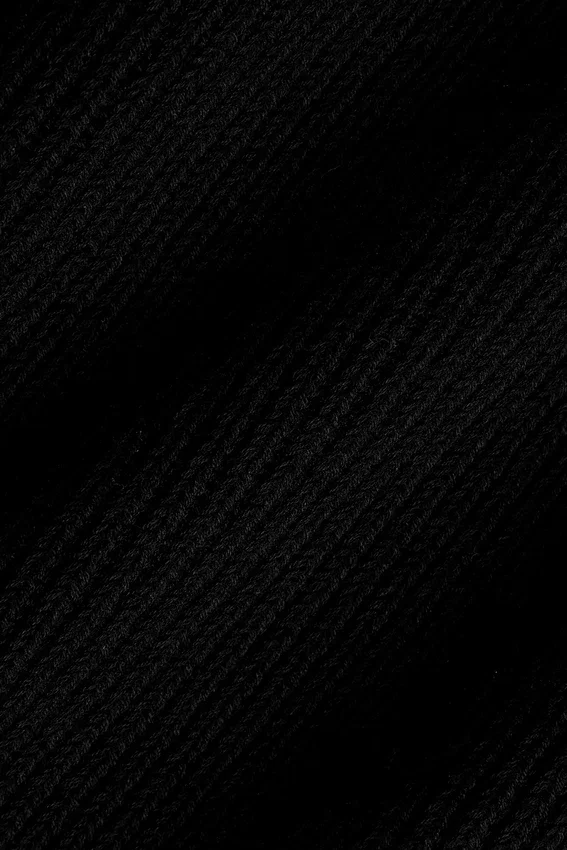 Maglione a girocollo con maglia a coste Domain - Nero