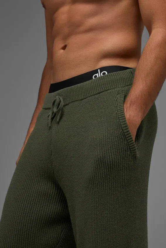 Pantaloni della tuta in maglia a coste Domain - Verde oliva