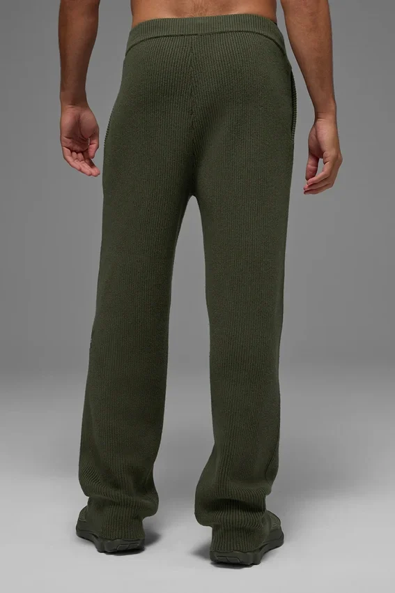 Pantaloni della tuta in maglia a coste Domain - Verde oliva