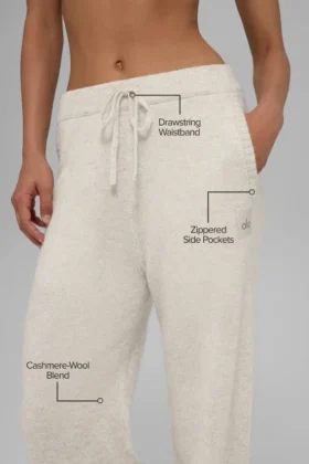Pantaloni della tuta New Class in lana e cashmere – Bone Heather