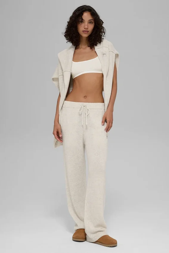Pantaloni della tuta New Class in lana e cashmere - Bone Heather