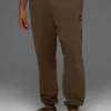 Pantaloni della tuta Renown con risvolto in felpa pesante - Espresso