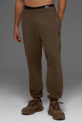 Pantaloni della tuta Renown con risvolto in felpa pesante - Espresso