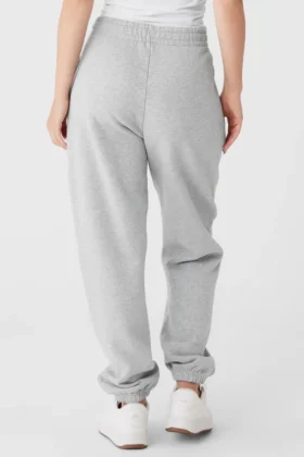 Pantaloni della tuta Renown con risvolto, peso pesante – Grigio melange atletico