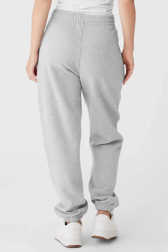 Pantaloni della tuta Renown con risvolto, peso pesante – Grigio melange atletico