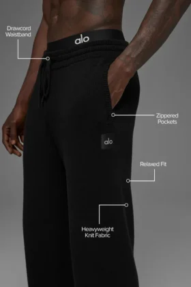 Pantaloni della tuta Scholar a gamba dritta – Nero