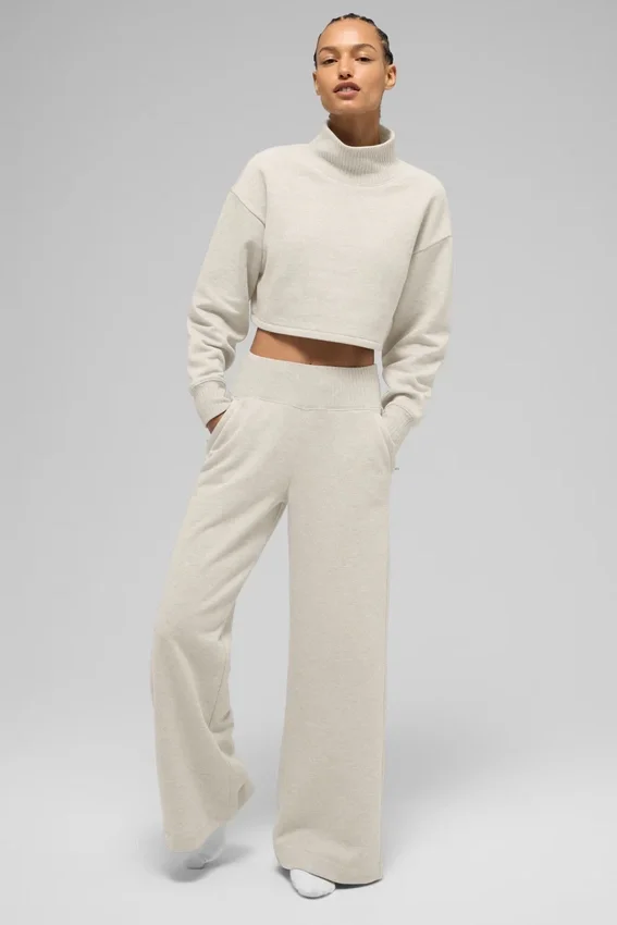 Pantaloni della tuta Serenity a gamba larga - Oatmeal Heather