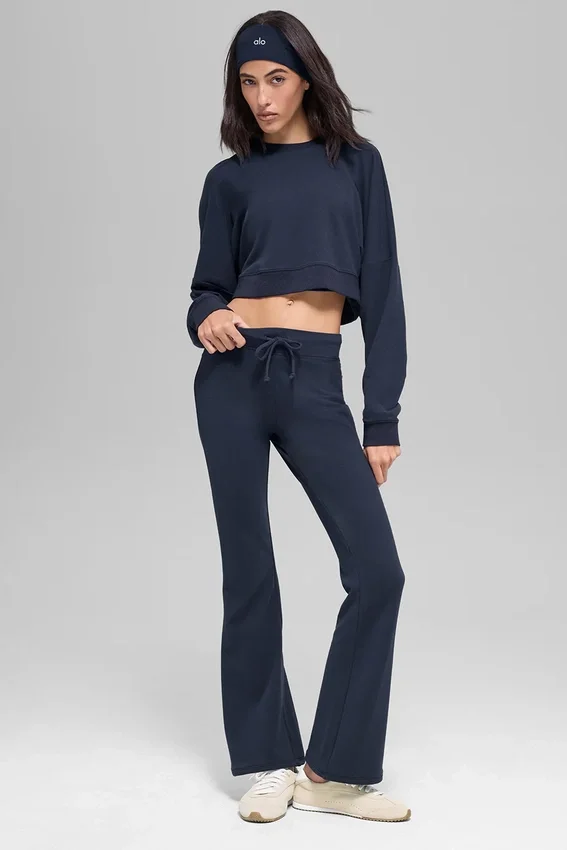 Pantaloni della tuta Sway a zampa - Blu navy