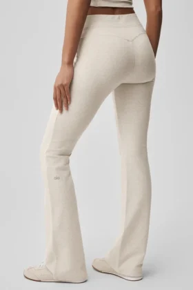 Pantaloni della tuta Sway a zampa d’elefante – Avena melange