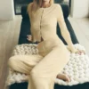 Pantaloni dritti Dreamlight a vita media - Giallo candela